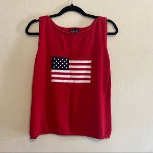 American flag knit tank